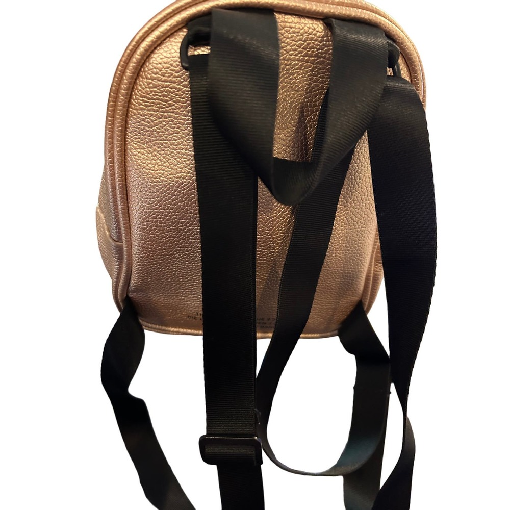 Adidas Originals Mini Backpack PU Leather Light Rose Gold Pink Zip Pocket - Picture 4 of 4